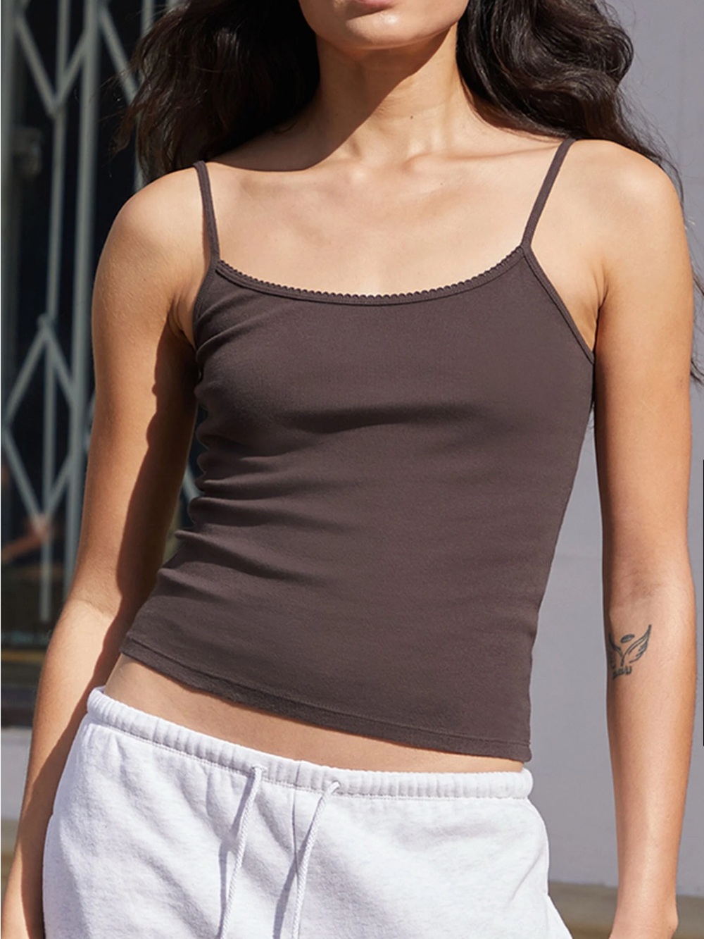 John Galt Brown Skylar Tank Top